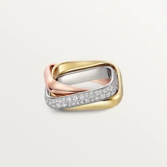 Trinity Ring, Cushion-Shaped, Medium Model, Half-Paved