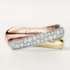 Trinity Ring, Cushion-Shaped, Medium Model, Half-Paved