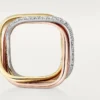 Trinity Ring, Cushion-Shaped, Medium Model, Half-Paved
