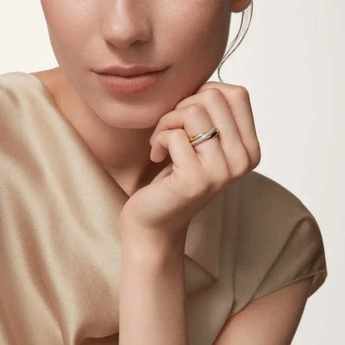 Trinity Ring, Small Model, Half-Paved