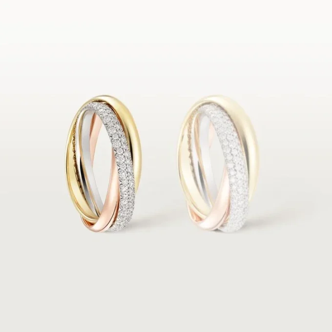 Trinity Ring, Small Model, Half-Paved