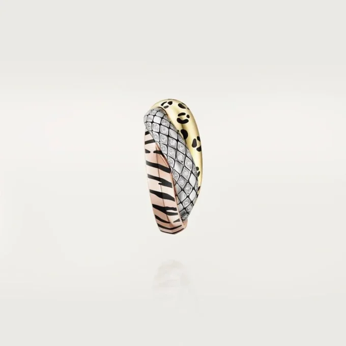 Trinity Single Earring, Lacquer, Half-Paved
