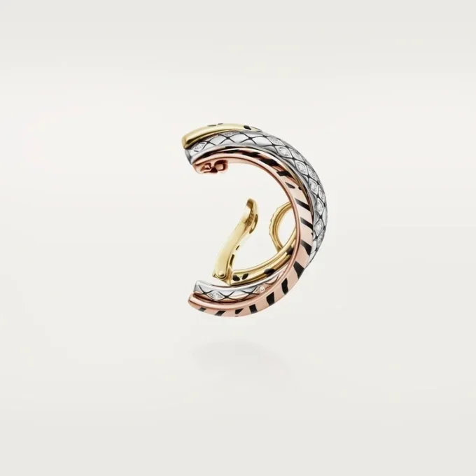 Trinity Single Earring, Lacquer, Half-Paved