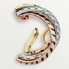 Trinity Single Earring, Lacquer, Half-Paved