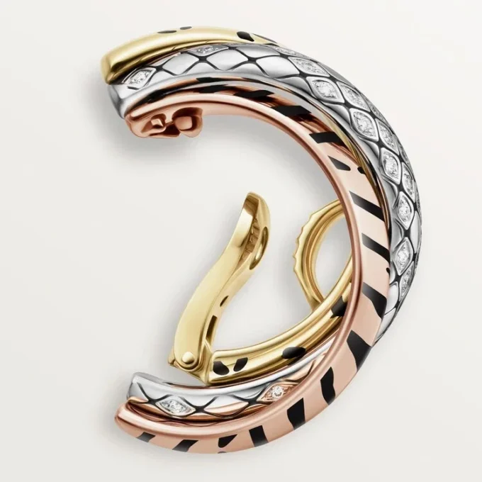 Trinity Single Earring, Lacquer, Half-Paved