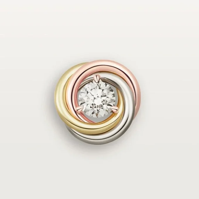 Trinity Stud Earrings, 2 Diamonds Trinity Stud Earrings, 2 Diamonds