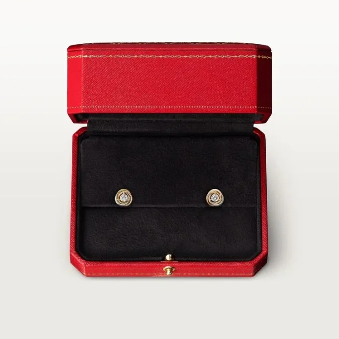 Trinity Stud Earrings, 2 Diamonds Trinity Stud Earrings, 2 Diamonds