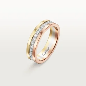 Vendome Louis Cartier Wedding Band, 4.8 Mm Width, Paved